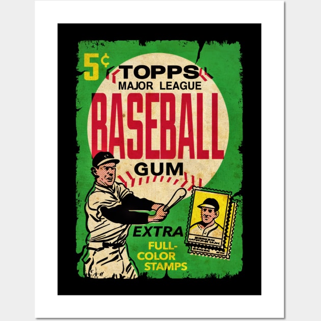 VINTAGE BASEBALL - TOPPS CARDS FULL COLOR STAMPS Wall Art by kedaiadon